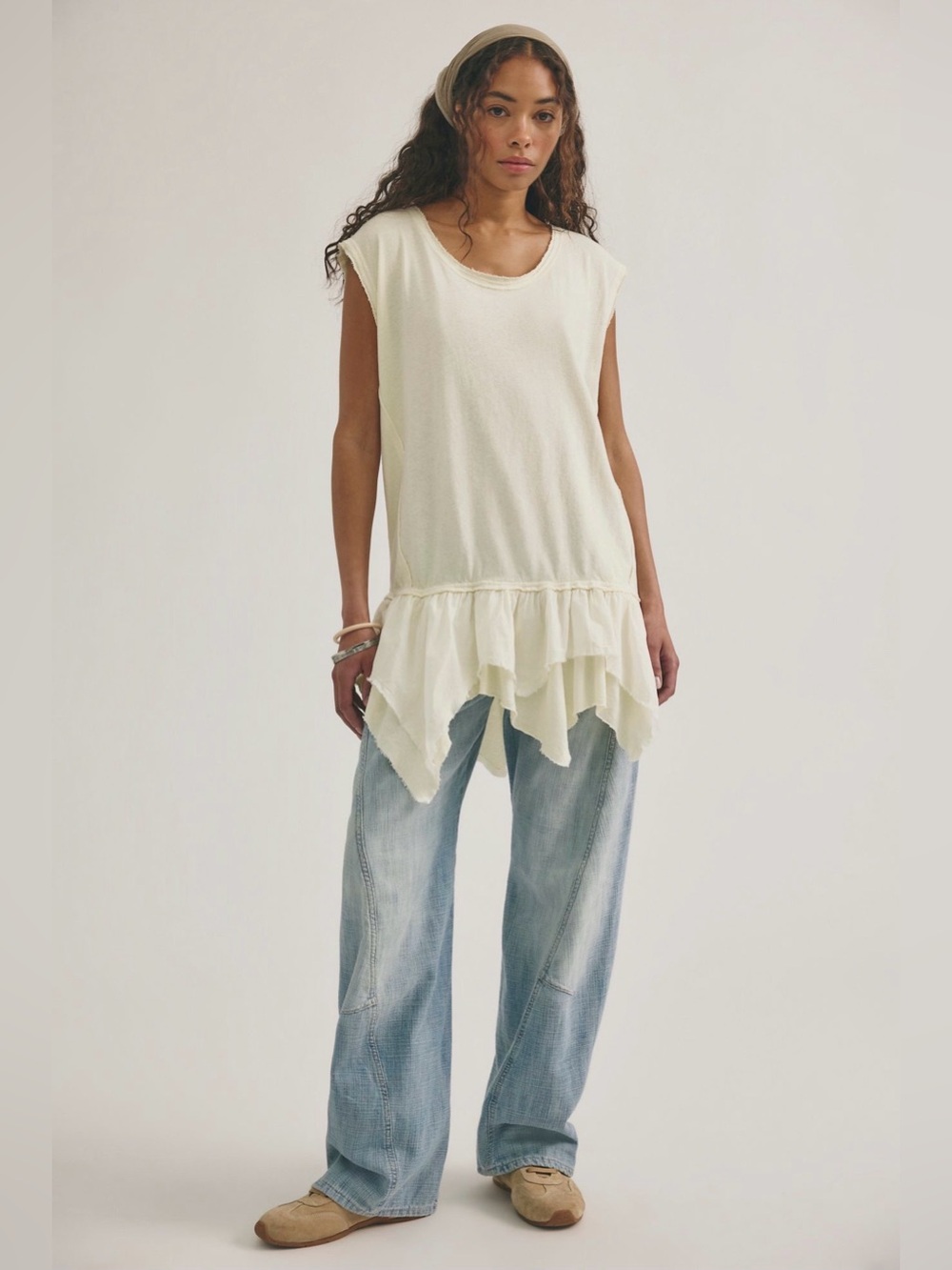 Free People We the Free Kris Ruffle Tunic (MEDIUM)($78)